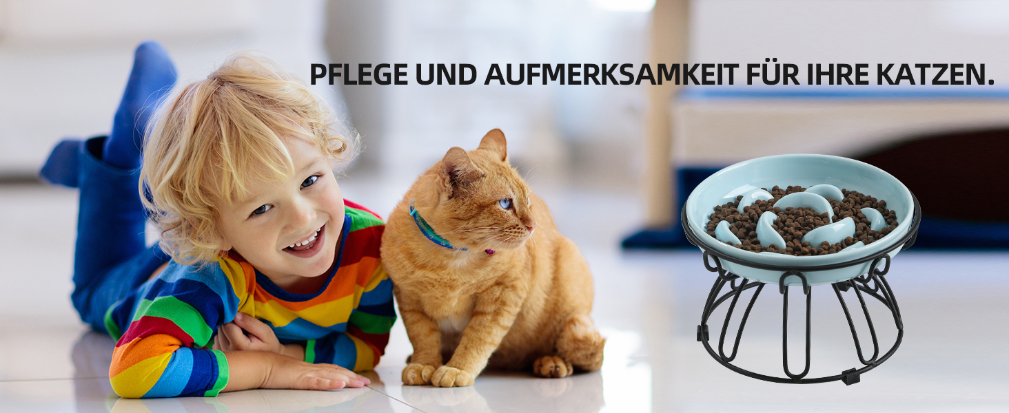 Підвищена годівниця для котів Anti Schling Napf - керамічна миска з антиковзним металевим підставкою, серія Pastel, повільне годування, інтерактивна лабіринтова годівниця, м'ятно-зелений колір