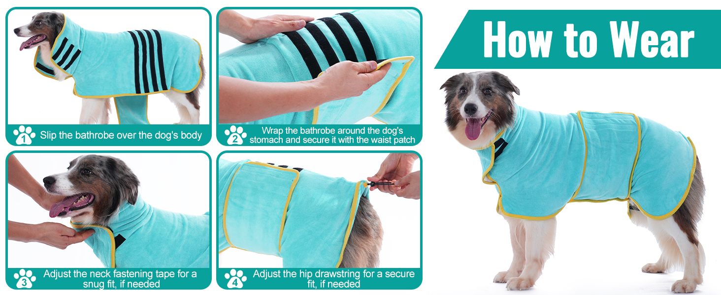 Рушник для собак Hezzuv: ультрапоглинаючий, з мікрофібри, для сушіння після снігу, для цуценят та дорослих, блакитний (S)