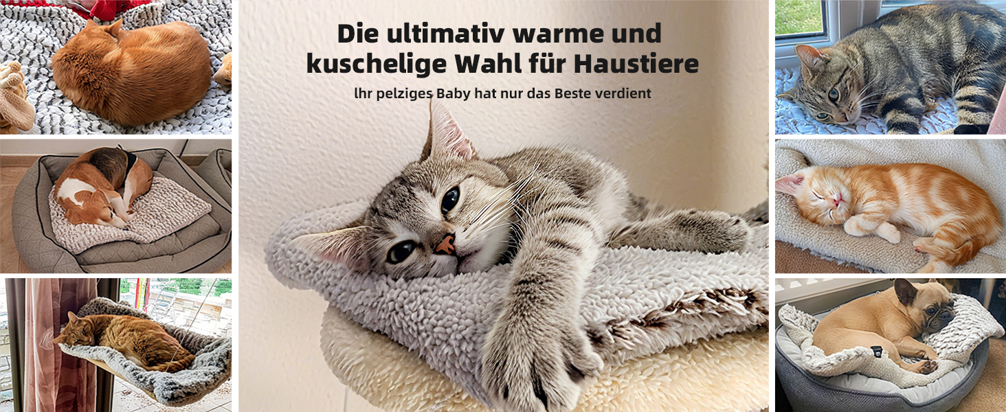 Тепла ковдра Mora Pets для котів: самонагріваюча, м'яка, двостороння, 70 x 46 см