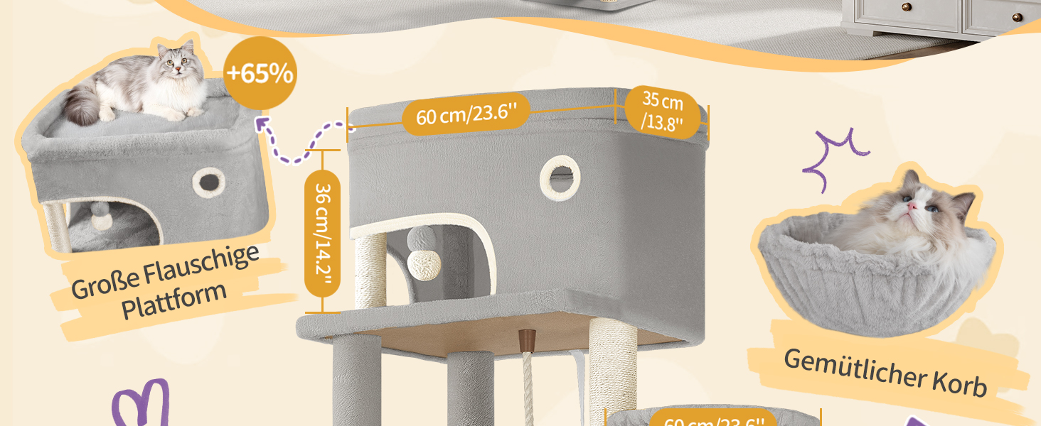 Драбина-кіготь для котів Hzuaneri, 178 см, XXL, сірий