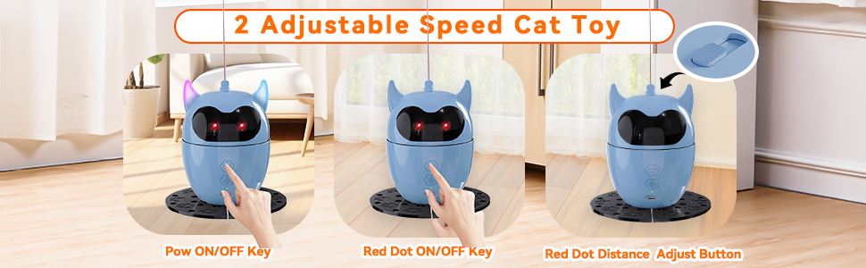 Інтерактивна іграшка для котів Spessn, автоматична з червоною крапкою, перезаряджувана, для котів/кошенят/собак (біла/блакитна)