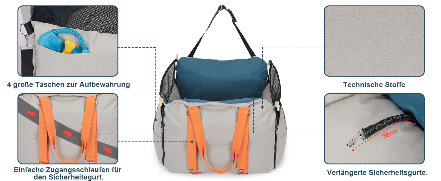 Автокрісло для собак Ownpets: зручне та безпечне автоліжко для маленьких та середніх собак, водонепроникне та стійке до подряпин