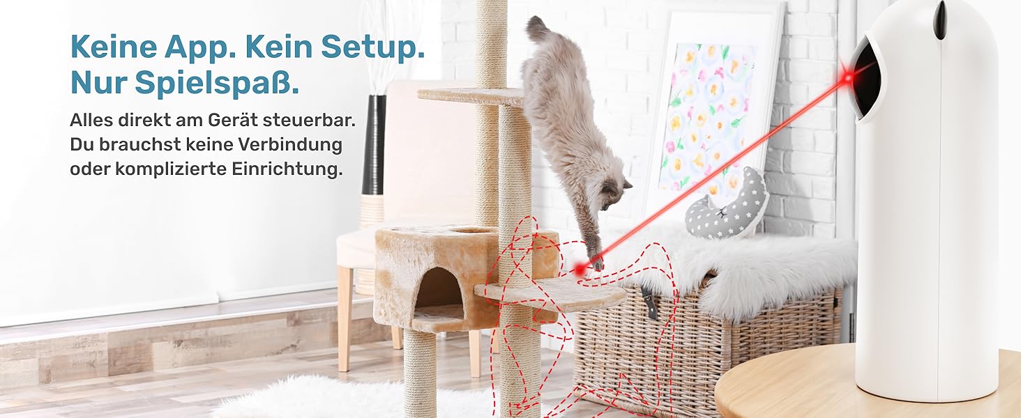 Автоматичний лазерний вказівник для котів PetTec® - інтерактивна іграшка для котів, 24/7 зайнятість