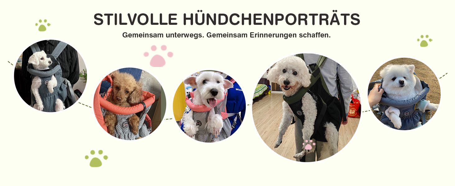 Hunderucksack ALLSOPETS для маленьких собак - Легкий, дихаючий, зручний, з поводком, для подорожей, прогулянок, активного відпочинку (Оливковий, M)