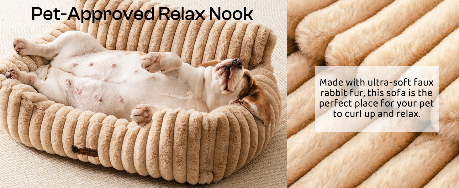 М'яке ліжко для собак та котів MEWOOFUN - зручне та затишне ліжко для домашніх улюбленців (Сірий, 91x72x30 см)