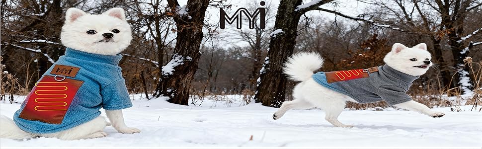 Обігріваючий зимовий пуховик для собак MYI, теплий, для малих, середніх та великих собак, тепла куртка для дому/на вулицю, синій, L (без акумуляторів), синій, довжина спини 30 см