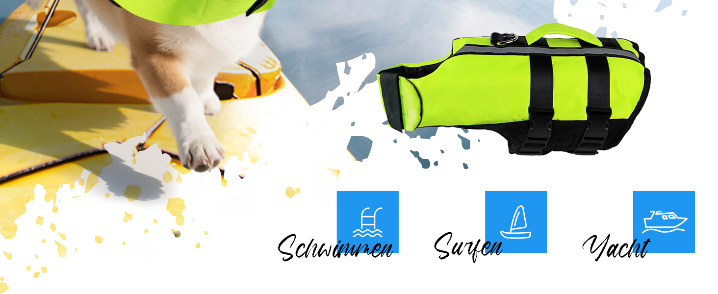 Рятувальний жилет для собак NAMSAN - надувний, для малих, середніх та великих собак, зелений (M)