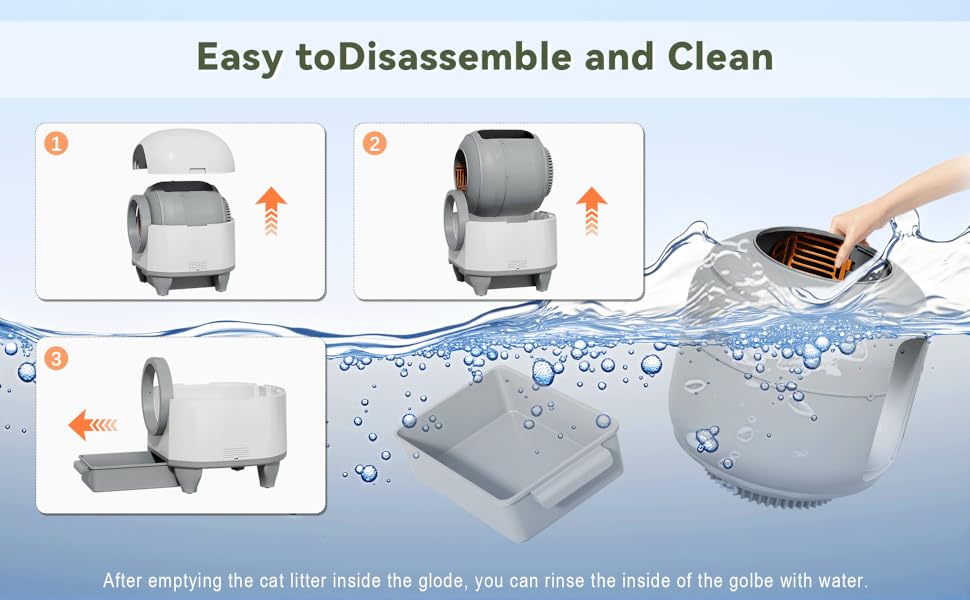 Автоматичний лоток для котів Devoko 90 л з керуванням через додаток, 9 датчиків безпеки, великий, для кількох котів, тихий