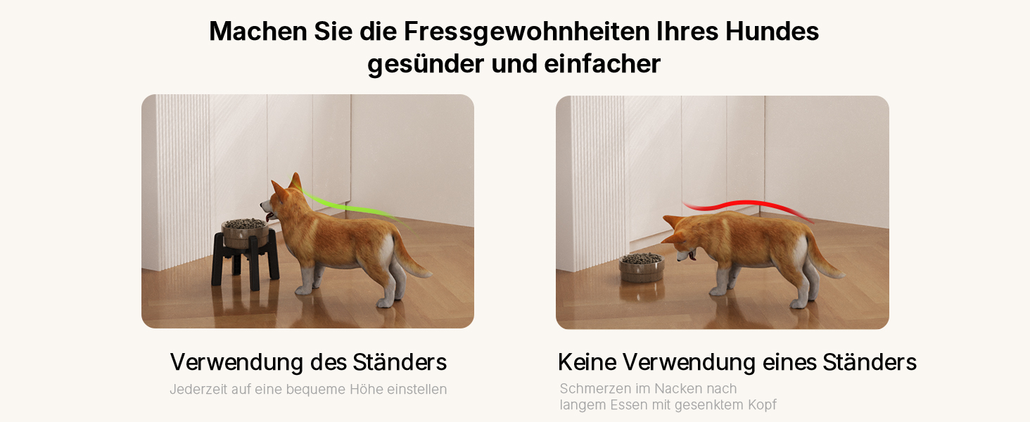 Підставки для мисок для собак JunsPow (2 шт.) - регульована ширина, для середніх та великих собак, стабільні та неслизькі [тільки підставка]