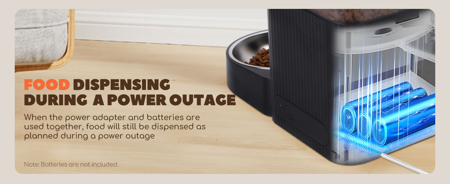 Автоматичний годівниця для котів та собак Nobleza з Wi-Fi, 4.2L, таймер, 10S запис голосу, 1-10 порцій, миска з нержавіючої сталі та пакетик силікагелю, чорний