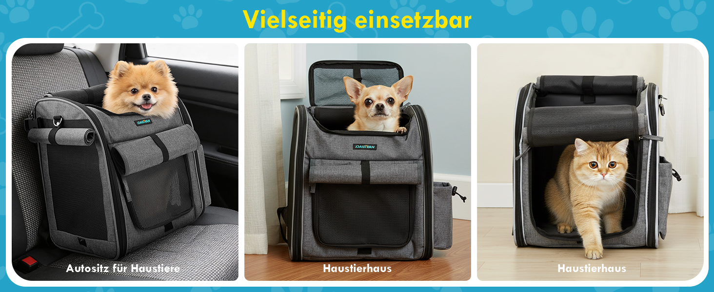 Корзина для собак на велосипед до 10 кг з L-подібним кріпленням Φ8см, складана корзина для велосипеда 4 в 1: рюкзак, сумка через плече, автокрісло, з м'якою подушкою, сітчастими вікнами та світловідбиваючими смугами