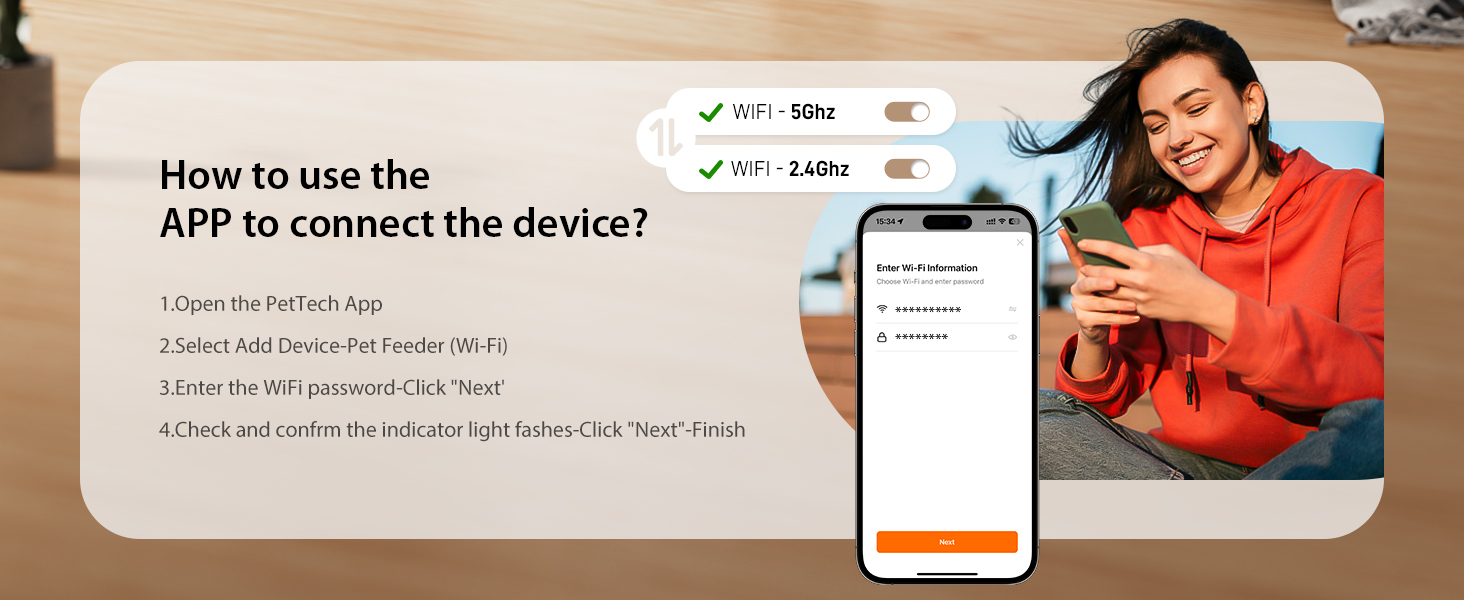 Автомат годівлі для котів та собак IMIPAW з Wi-Fi, 3L, чорний | Програмований диспенсер корму з APP-керуванням, 5G/2.4G, 1-10 прийомів на день