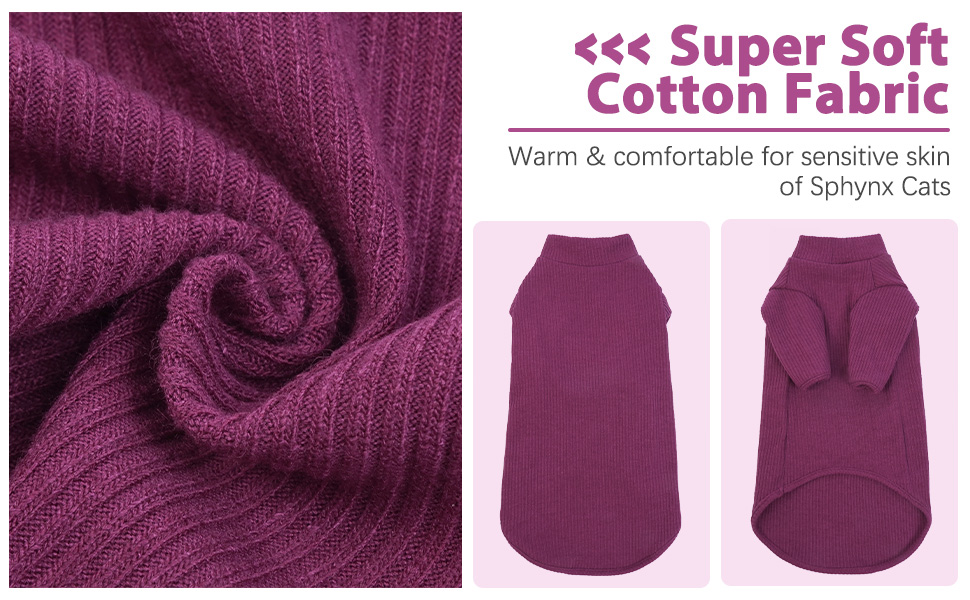 Одяг для безшерстних котів Sphynx: м'який пуловер з ролeкроєм та футболка з круглим вирізом (Чорний, XXL)