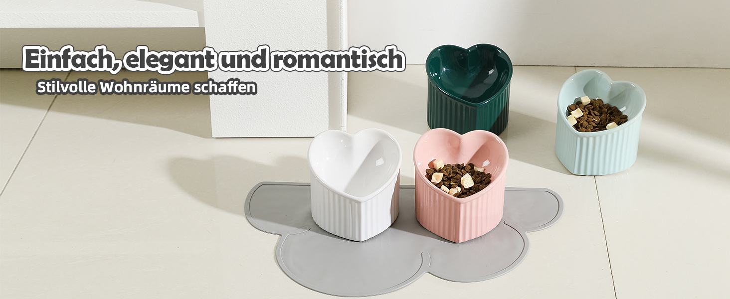 Набір мисок для котів Katzennapf Set: підняті миски, кераміка, проти ковзання, набір з 2 шт., зелений & темно-зелений