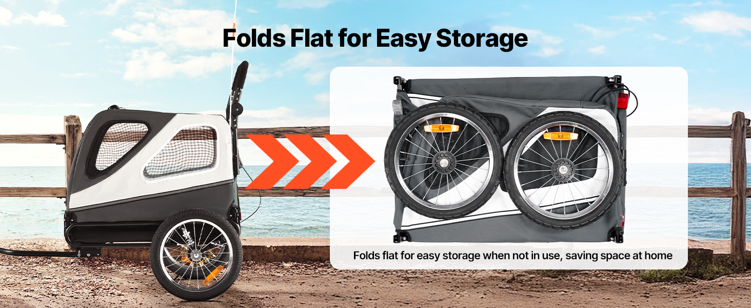 Велосипедний відсік для тварин VEVOR - для маленьких та великих собак, складаний, з колесами