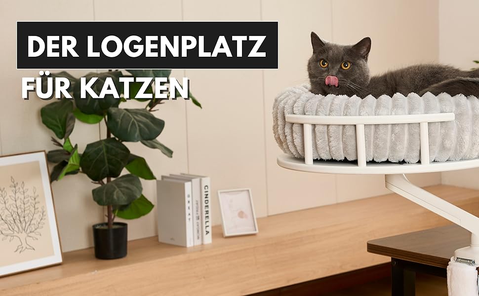 Кішка ліжко Noviclass® LEVI | Платформа для котів | Для столу та підвіконня | 2 ліжка | Cord-дизайн сірий | Міцне та сучасне