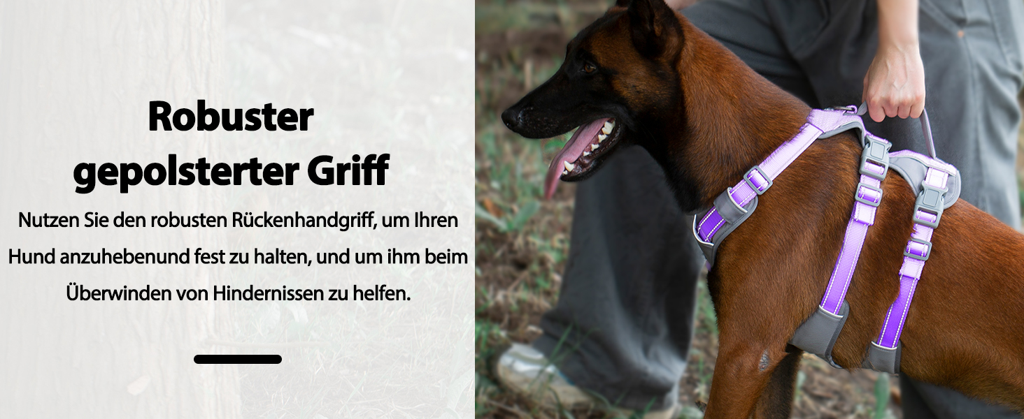 Шлейка Huntboo для собак - антистресова, з ручкою, для малеких, середніх та великих порід (S, M), лавандова