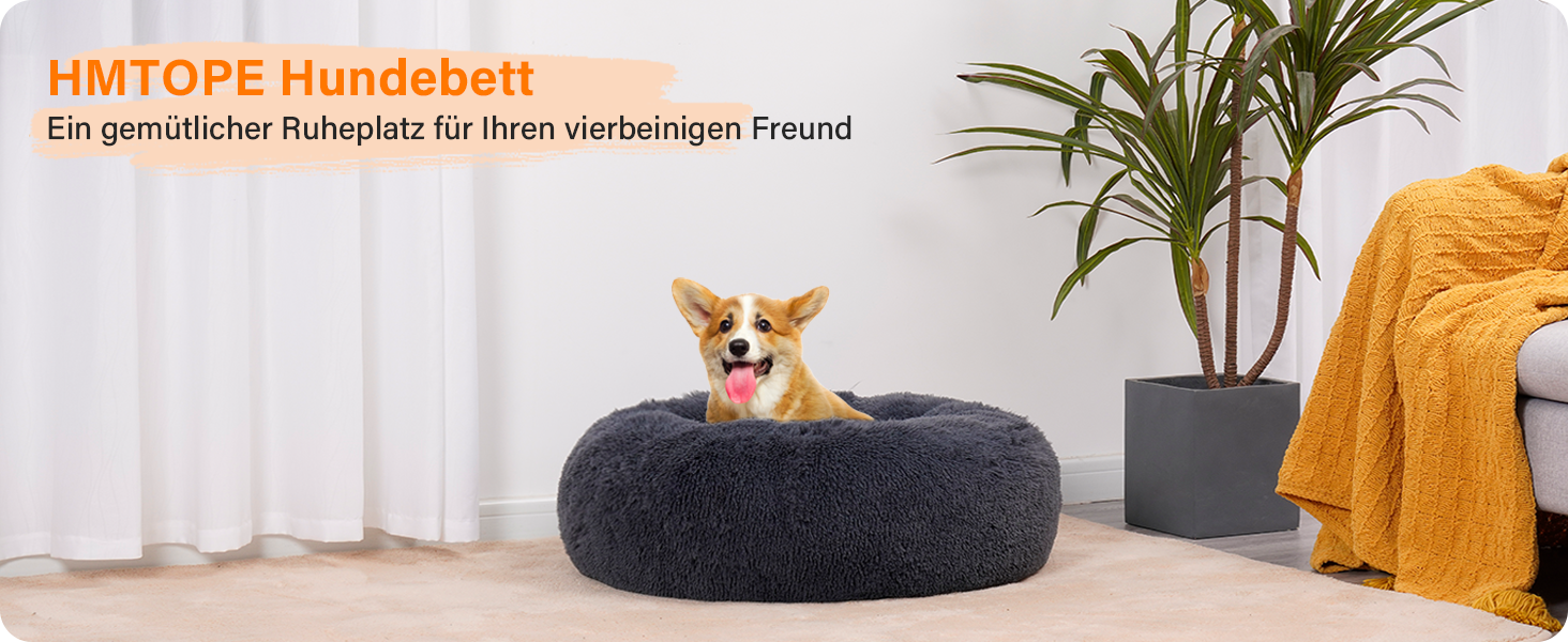 Ортопедичне ліжко для собак, кругле, м'яке, для собак та котів, 70 см, темно-сірий, 70x70x20 см