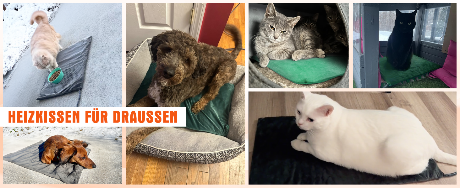 Електричне грілка для тварин на вулицю, вологостійке грілка, автоматичне регулювання температури, стійке до укусів, 40*50 см, сірий