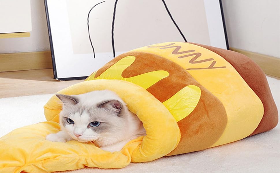 Квіткове ліжко для котів, затишна печеринка, ліжко-гніздо для кошенят, ліжко-гніздо для котів у формі меду, для маленьких котиків