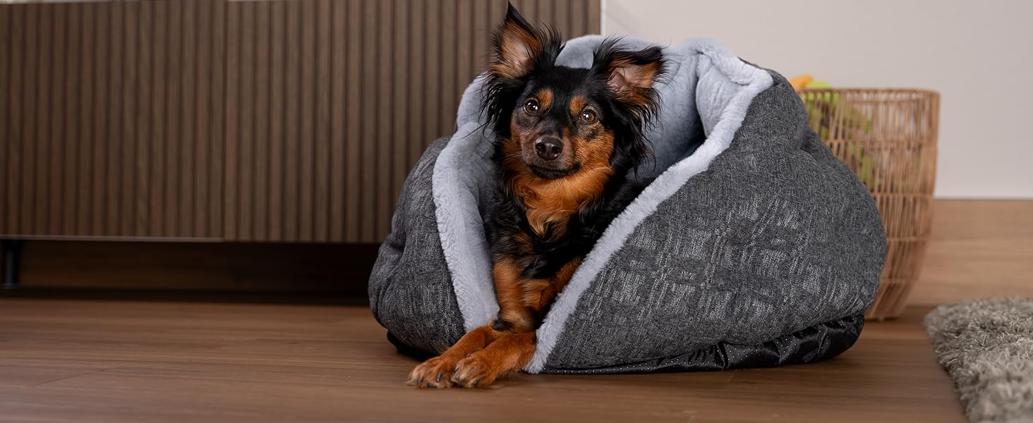 TrendPet LunaNest: М'яке ліжко-гніздо для собак та котів (Сірий)