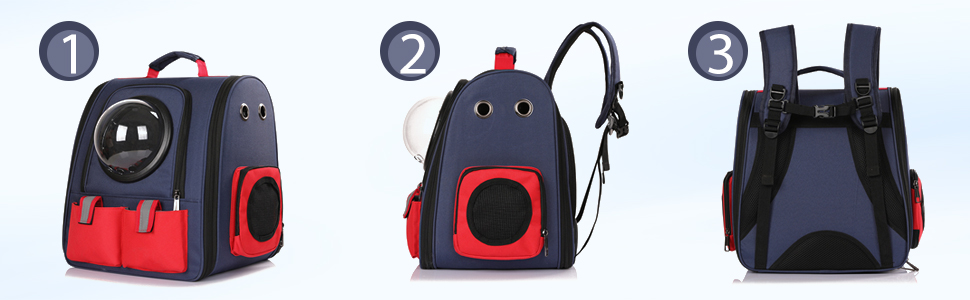 Рюкзак для собак та котів PETCUTE - зручний та дихаючий рюкзак-переноска для прогулянок на 16lbs (7.2 кг)