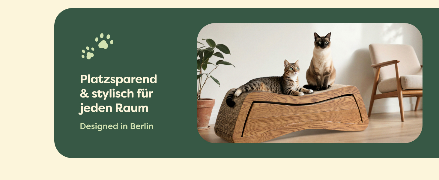 Кігтеточка для котів 3 в 1 XXL, 75 см – Міцна картонна поверхня для догляду за кігтями – До 2 років використання – Економія місця – Захист диванів та меблів (Mountain) (Коричнева)