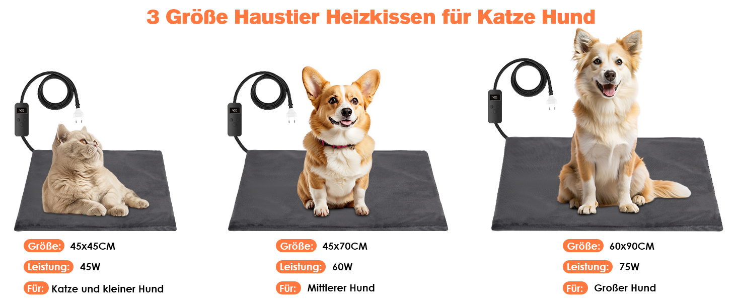 Кілимок для обігріву домашніх тварин: котів, собак, кроликів. Регулювання температури та таймера. 45x45 см