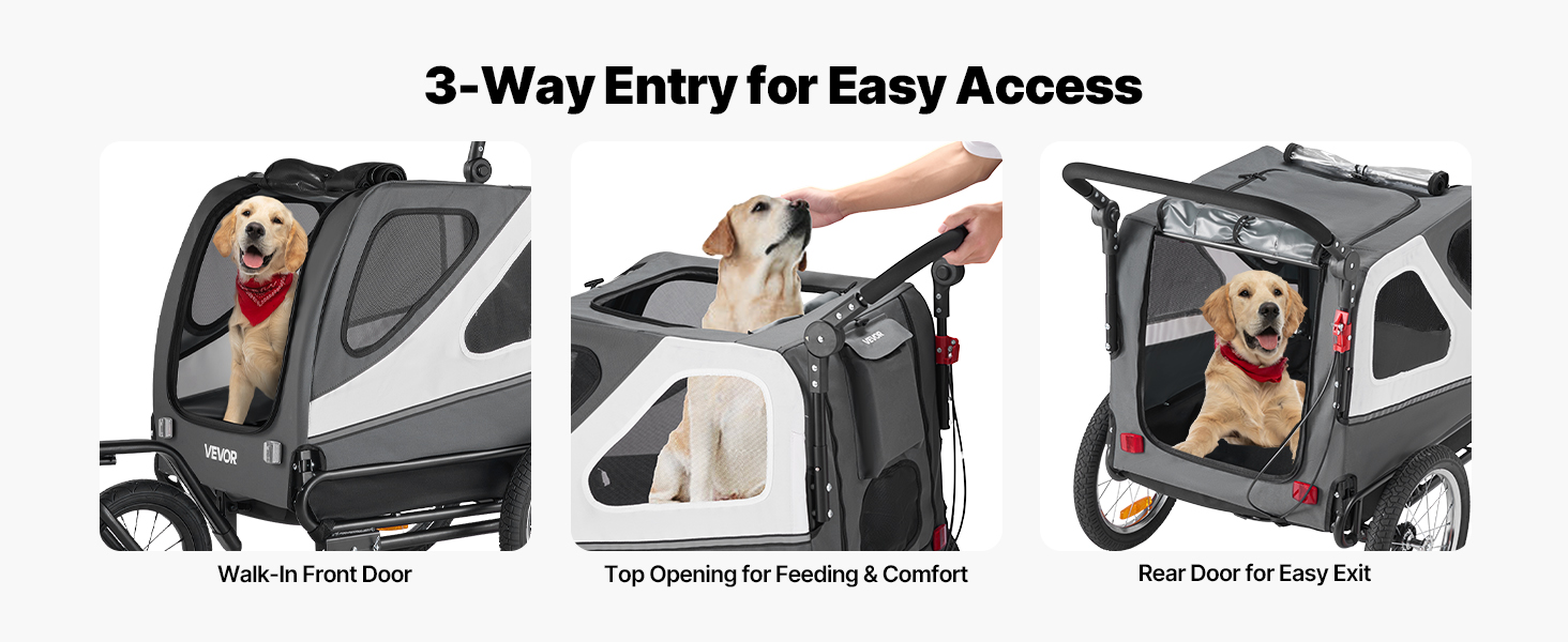 Велосипедний відсік для тварин VEVOR - для маленьких та великих собак, складаний, з колесами