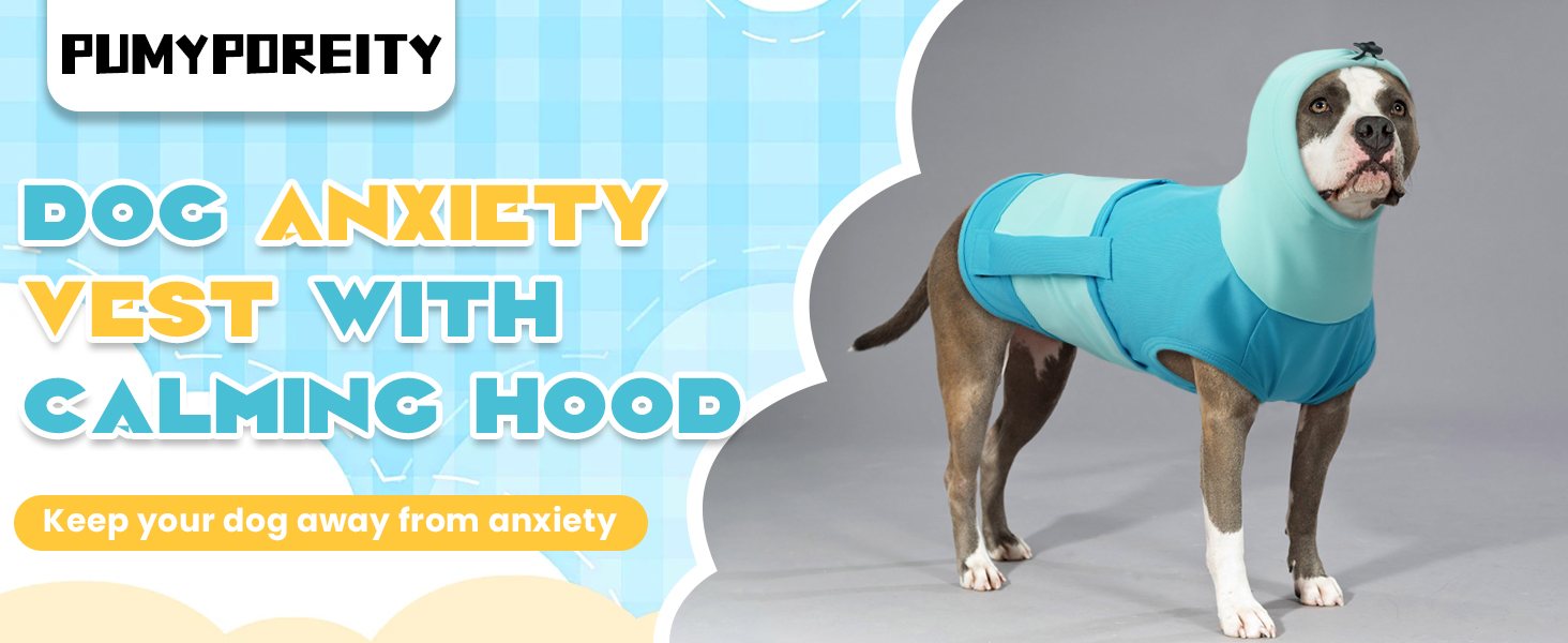 Подовжувач тривожності для собак Hoodie, теплий одяг для собак проти страху феєрверків, жилет для маленьких собак, антистресовий одяг з високим коміром, захист вух для собак, синій (XS)
