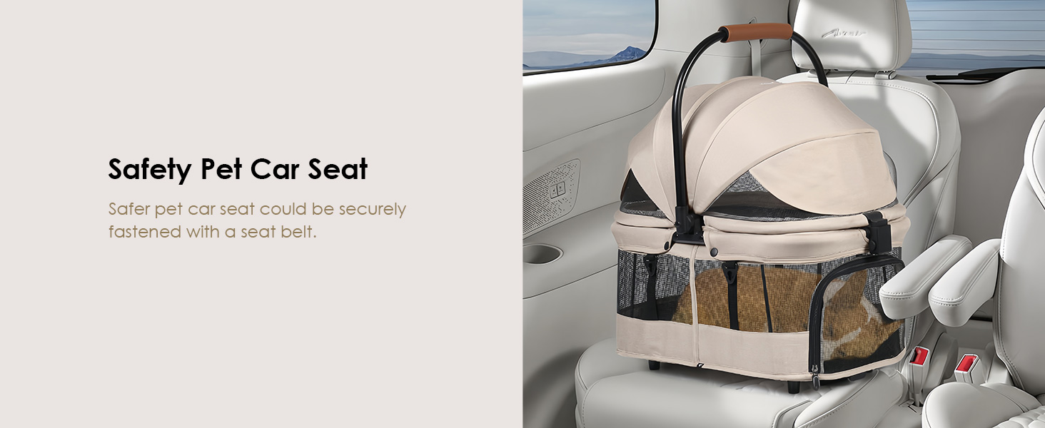 Дитяча та переносна коляска 3 в 1 для собак та котів T3, чорна