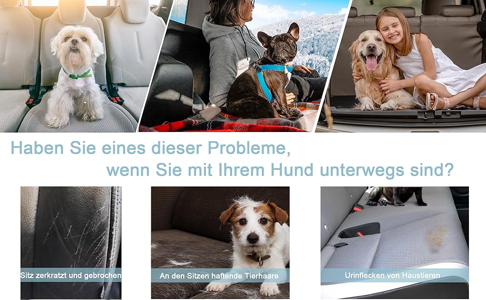 Захист для автосидіння собаки Lucky Sign - килимок для собак у машину з антиковзким покриттям, 150x45x40 см, чорний