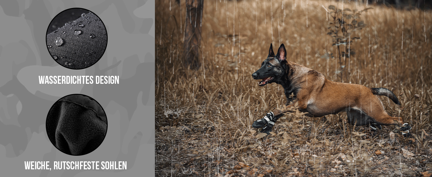 Чоботи для собак OneTigris Pathfinder: 4 шт., чорні, водонепроникні, теплі, регульовані, з світловідбиваючими застібками, розмір 9 (11x8 см)