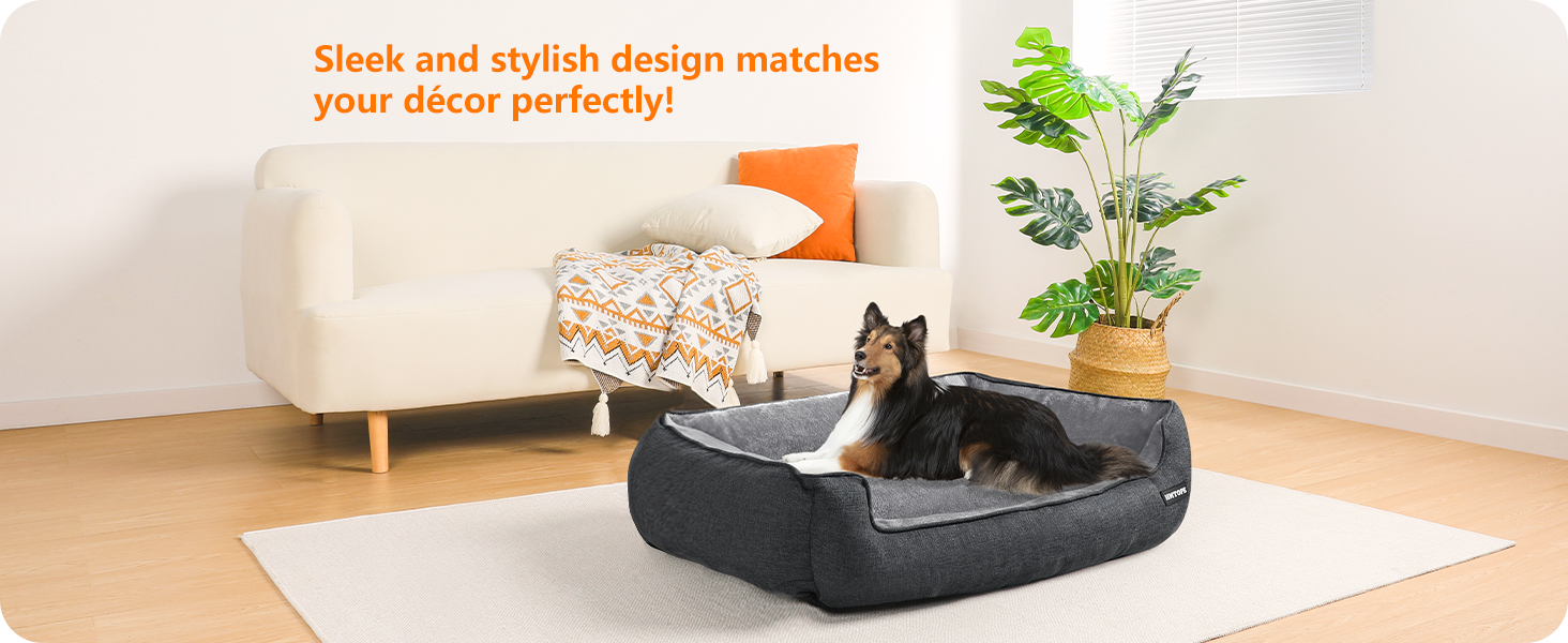 Ліжко для собак, диван-лежанка, подушка для тварин, корзинка для собак. Знімне та пральне, сірого кольору, розмір 90 x 75 x 25 см