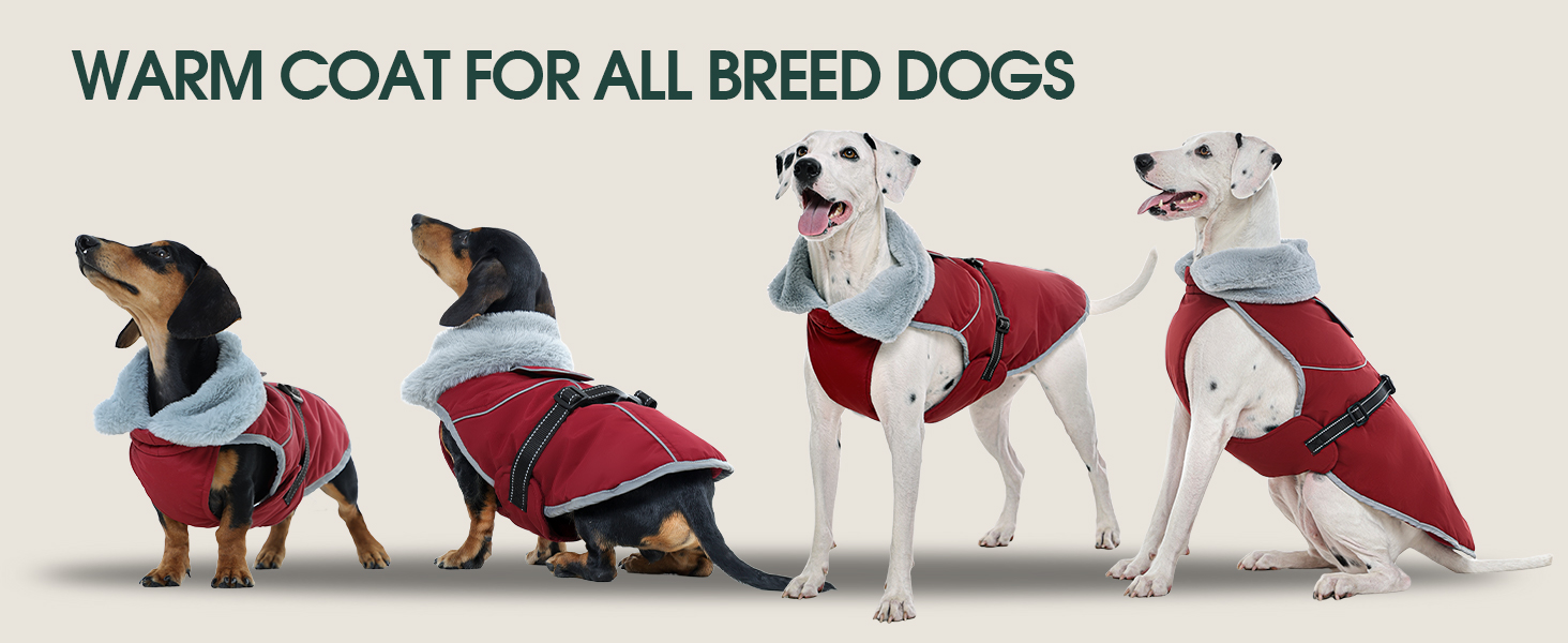 Куртка для собак Kuoser, тепла, водонепроникна, флісова, червона, розмір M