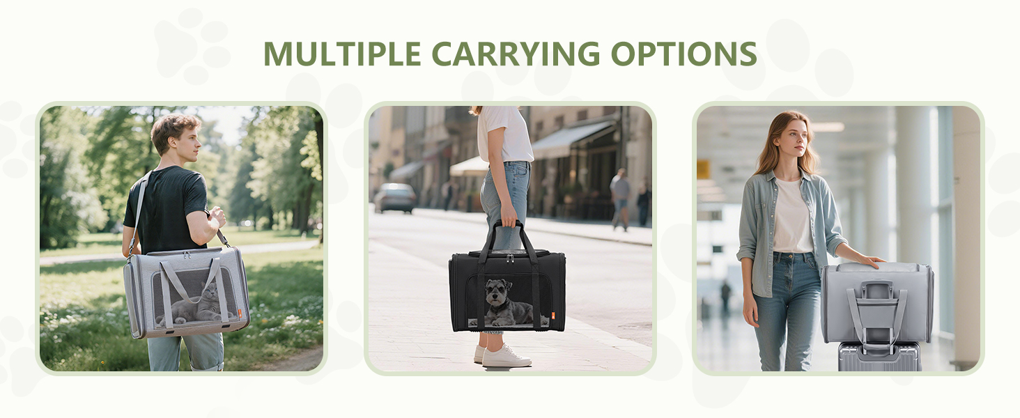 Транспортна сумка для собак Petsfit, 55x40x23 см, чорна, до 12 кг, для подорожей літаком (Eurowings, Lufthansa)