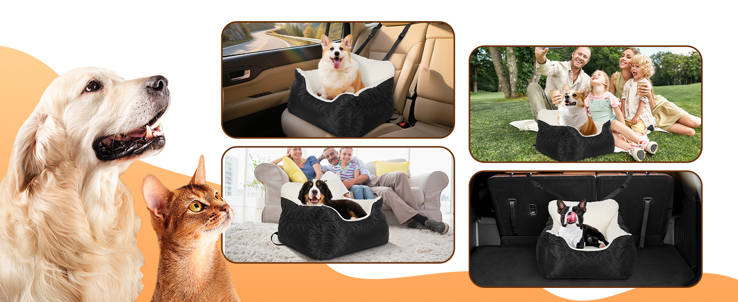 Автокрісло для собак Daromigo, лежанка-кошик для маленьких собак, безпечне автоліжко з неслизьким покриттям
