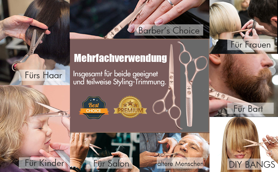 Професійний набір перукарських ножиць Haarschere: 6 дюймів, ножиці для проріджування, ножиці для текстурування, для чоловіків, жінок та дітей