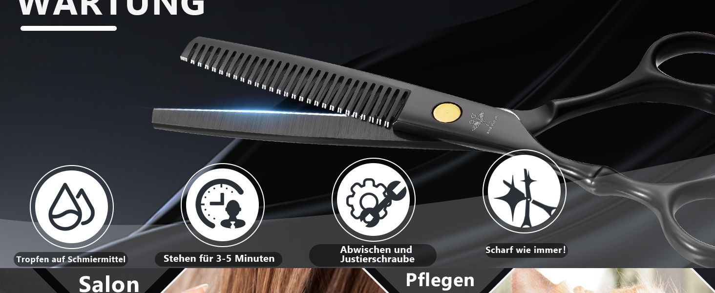 Набір професійних перукарських ножиць PURPLEBIRD (10 шт.) з нержавіючої сталі: перукарські та фінішні ножиці для барберів, перукарів та початківців