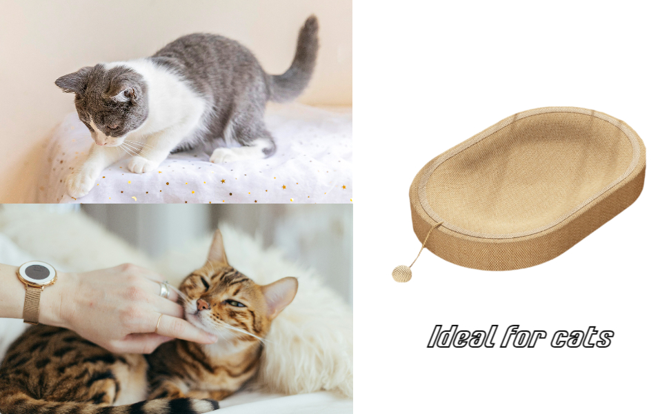 Кігтеточка для котів перфк, лежанка з картону та сизалю, гніздо-крісло, з м'ячиком (колір: коричневий)