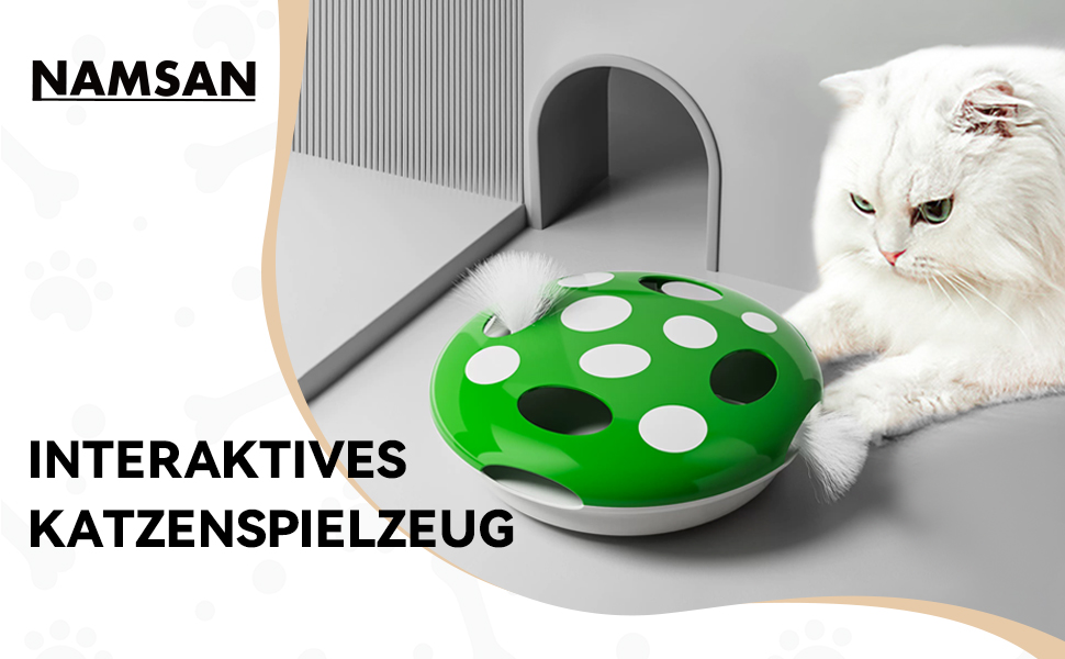 Інтерактивна іграшка для котів Namsan з інфрачервоним сенсором, USB-C зарядка, тиха, електрична - зелена
