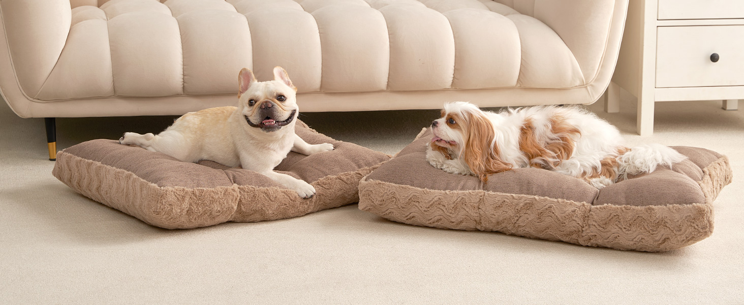 Килимок для собак великих порід EHEYCIGA, 104x68 см, XL, коричневий, з штучним хутром та льоном