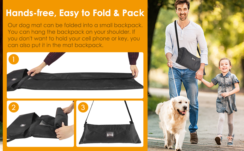 Килимок для собак Outdoor, 100x70 см, водовідштовхувальний. Зручний для подорожей, кемпінгу, з сумкою та щіткою для видалення шерсті. Підходить для собак та котів. Теплий, великий, з оксфордської тканини, чорного кольору.