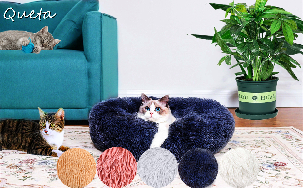 Квітковий лежак для котів та собак, Doughnut форма, 60 см, сірий. Легко чиститься