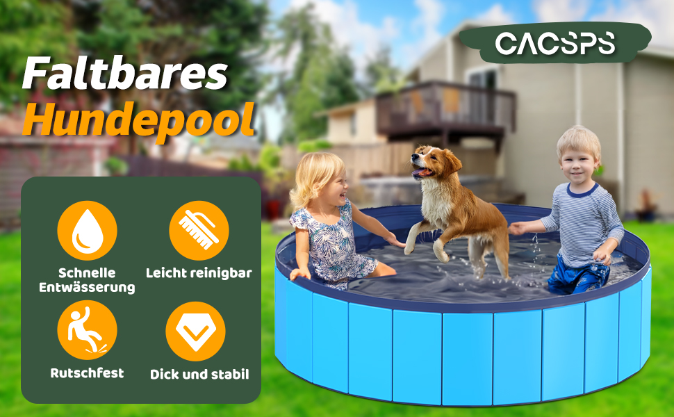 Складний басейн для собак CACSPS, 221 x 30,5 см, басейн для дітей з жорсткого пластику, неслизька ванна для собак на вулицю, задній двір, складний басейн для собак, дітей, домашніх тварин (червоний)