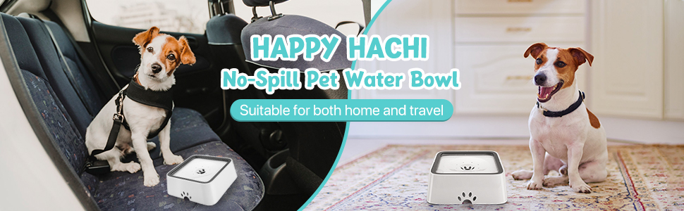Миска для води для собак Happy Hachi з вугільним фільтром, повільний водопоїльник, антивитікання, протиковзаюча, для дому (9x9x0.5 см)