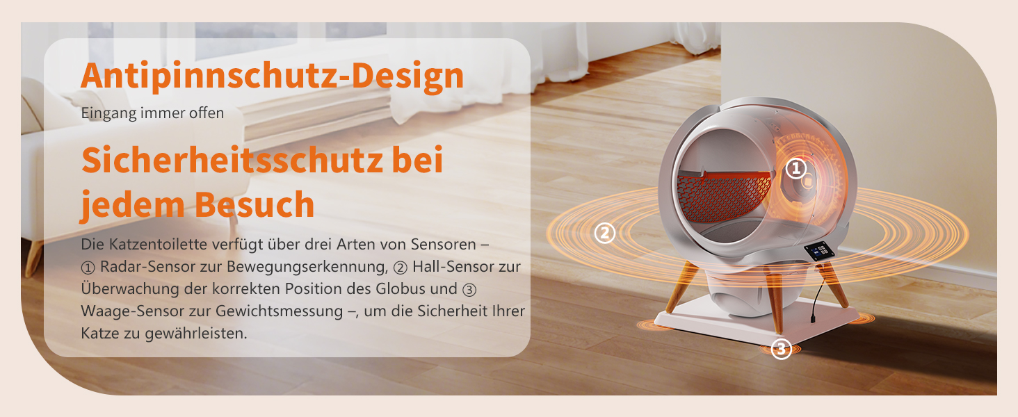 Автоматичний лоток для котів HoneyGuaridan SL900 з самоочищенням, 63л, з підключенням до додатку, сенсорами та подвійним живленням