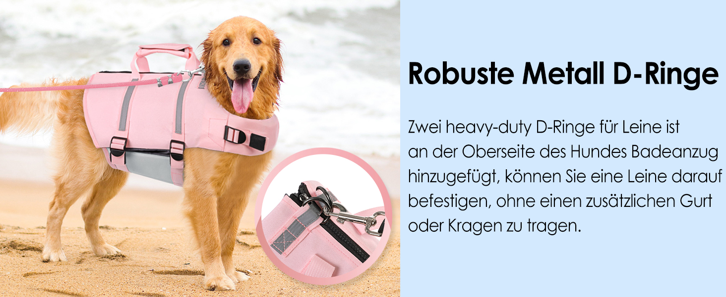 Спасальний жилет для собак AOFITEE XXL, великий розмір, з ручкою, світловідбиваючий, високоплавучий, для великих собак, блакитний