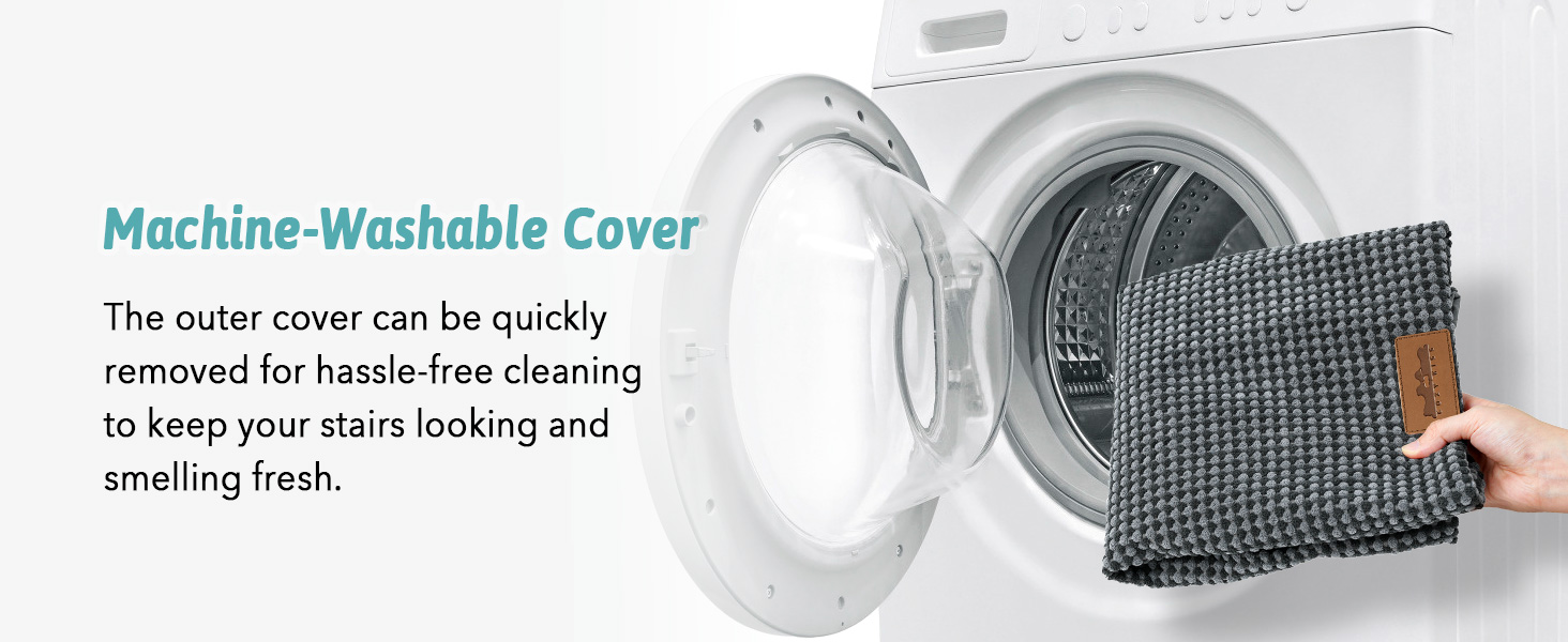 Сходинки для собак, 57 см, для маленьких собак, з високощільним губчастим матеріалом, знімний, миючий чохол, неслизьке дно, 5 ступенів, 40x84x57 см, темно-сірий колір