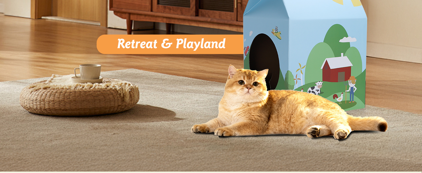 Nobleza: будиночок-кігтеточка для котів з картону та котячої м'яти. Легко збирається, ідеально для кігтів та ігор. (1 шт.)